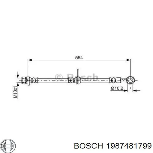 1987481799 Bosch шланг тормозной задний