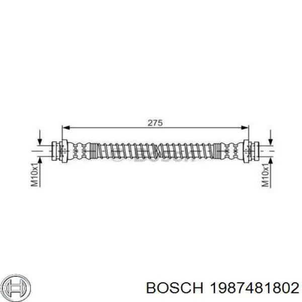 Задний тормозной шланг 1987481802 Bosch