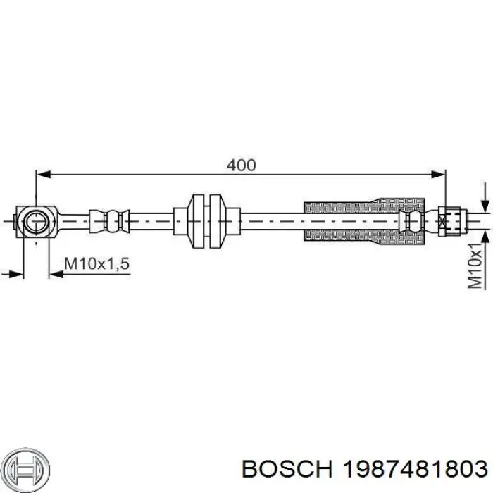 1987481803 Bosch mangueira do freio dianteira direita