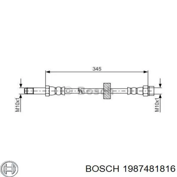 Шланг тормозной передний 1987481816 Bosch