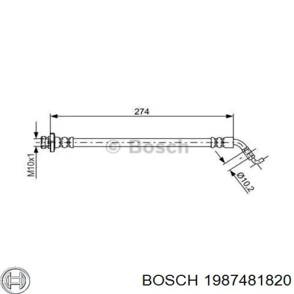 1987481820 Bosch mangueira do freio traseira