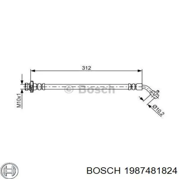 Шланг тормозной задний правый 1987481824 Bosch