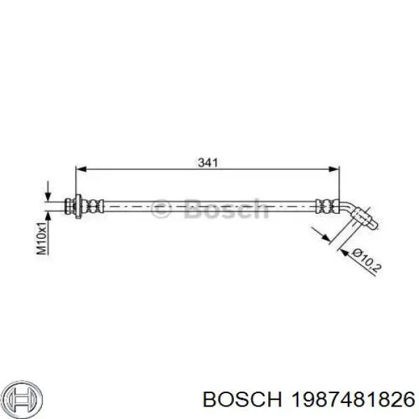 1987481826 Bosch шланг тормозной передний правый
