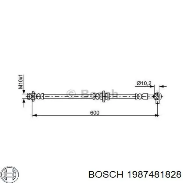 Шланг тормозной передний левый 1987481828 Bosch