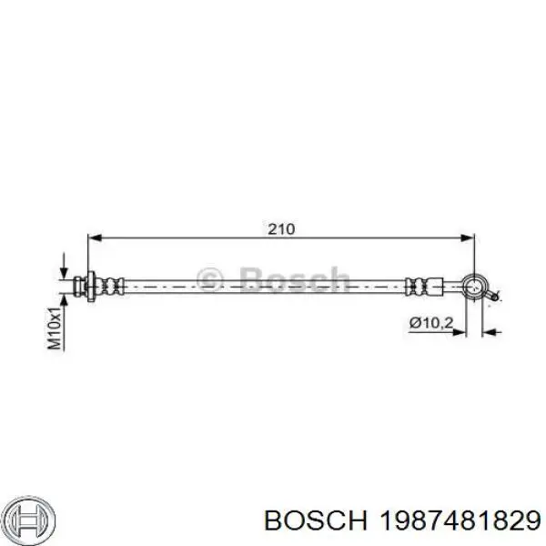 Шланг тормозной задний правый 1987481829 Bosch