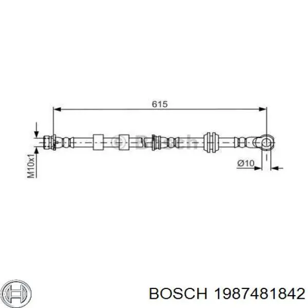 1987481842 Bosch mangueira do freio dianteira esquerda