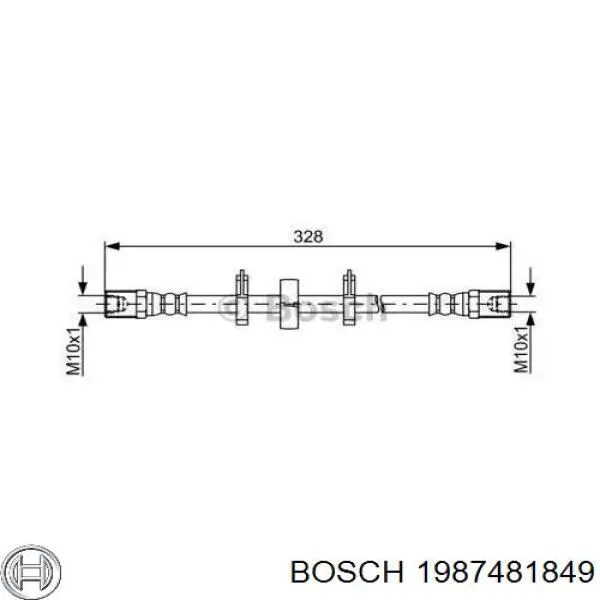 1987481849 Bosch шланг тормозной задний