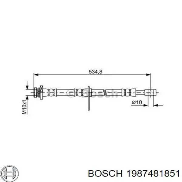 Передний левый тормозной шланг Suzuki 5155065J00000