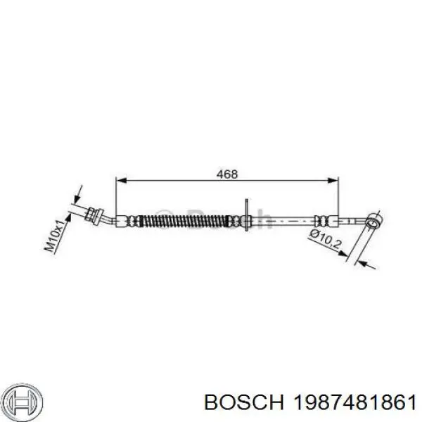 Шланг тормозной передний левый T30139 Brembo