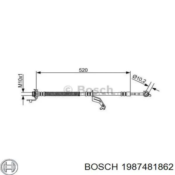 SL6300 ABS Шланг тормозной левый передний