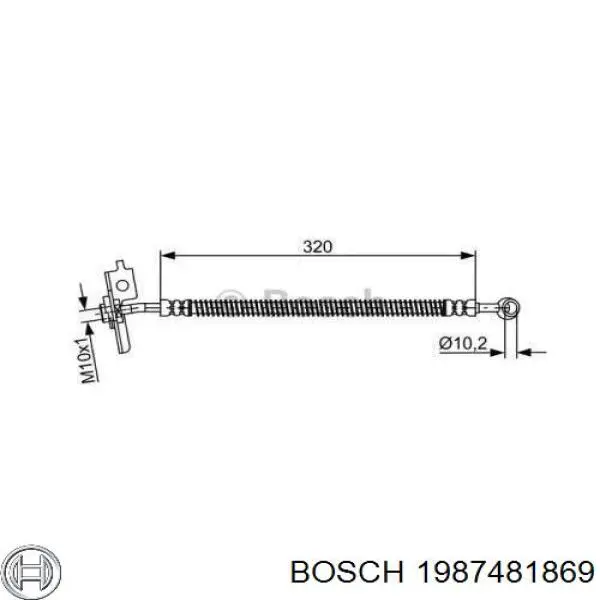 1987481869 Bosch шланг тормозной передний правый