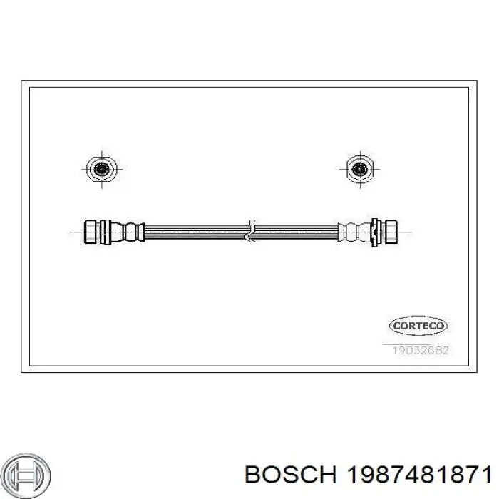 Tubo flexible de frenos delantero derecho 1987481871 Bosch