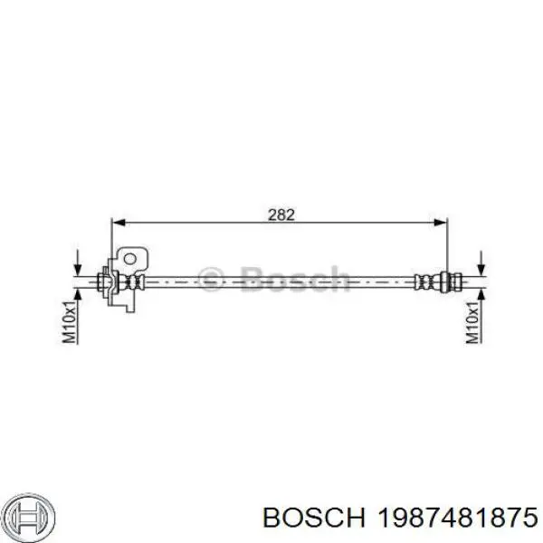 1987481875 Bosch шланг тормозной задний правый