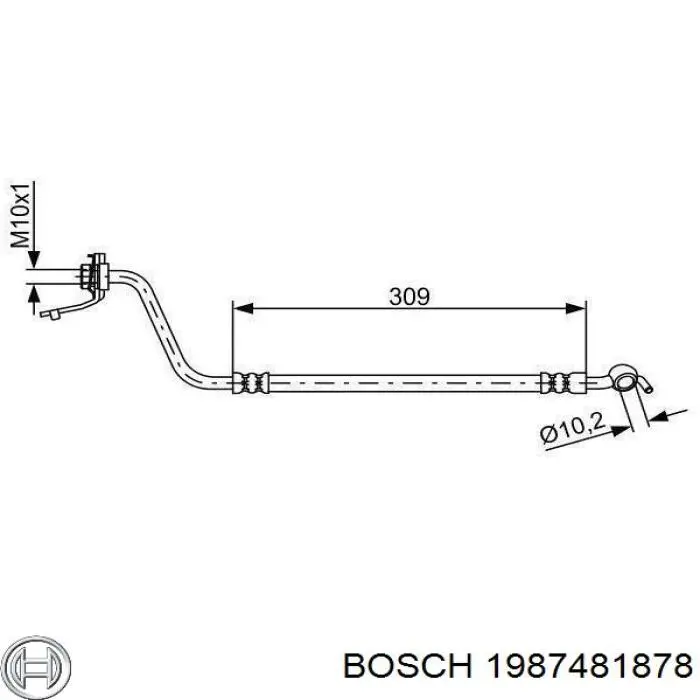 Шланг тормозной задний левый Bosch 1987481878