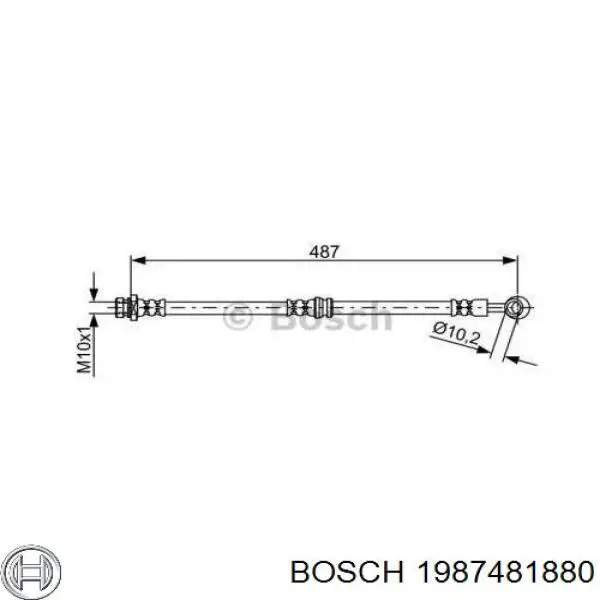 Задний тормозной шланг 1987481880 Bosch