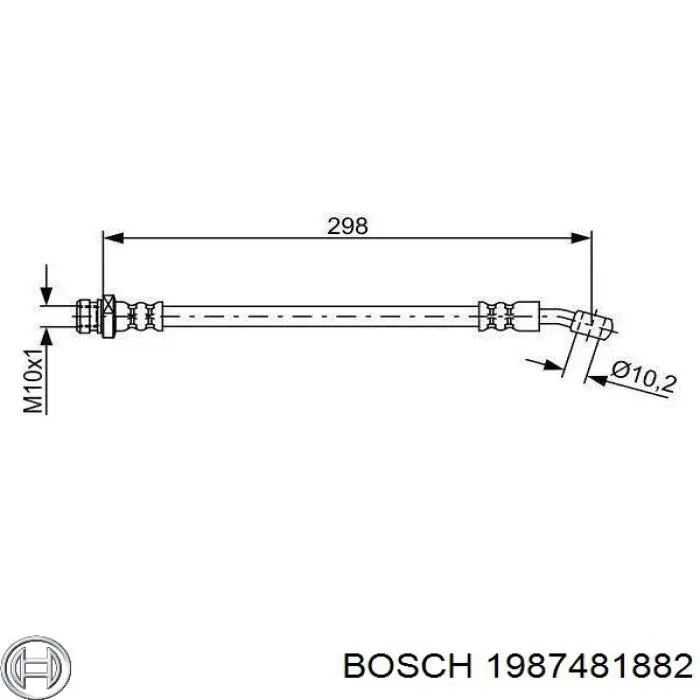 1987481882 Bosch шланг тормозной задний правый