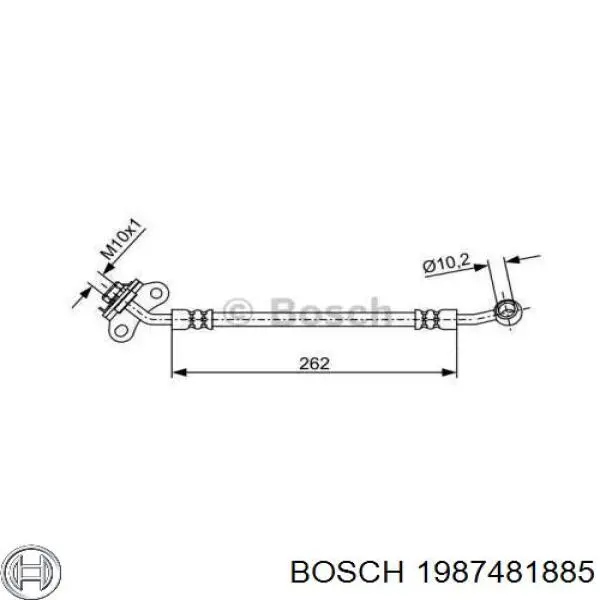 1987481885 Bosch шланг тормозной задний левый