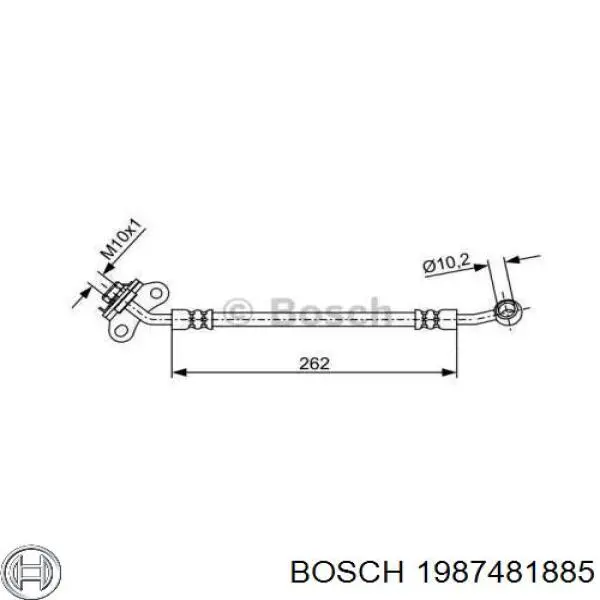 Шланг тормозной задний левый 1987481885 Bosch