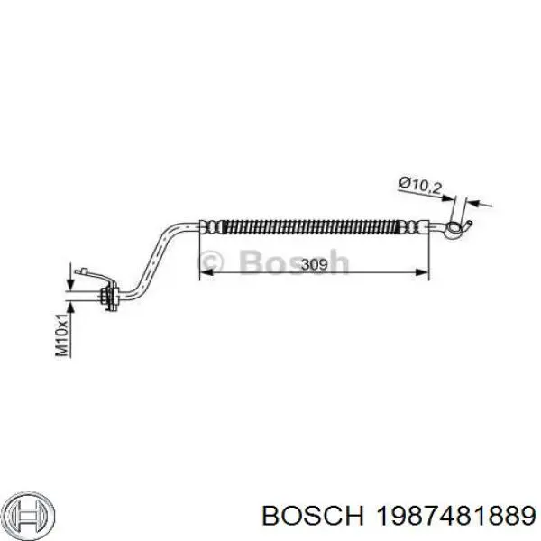Шланг тормозной задний правый Bosch 1987481889