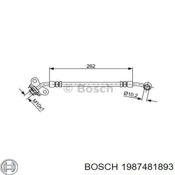 1987481893 Bosch mangueira do freio traseira direita