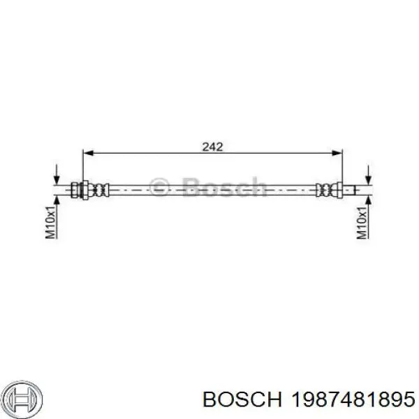 Задний тормозной шланг 1987481895 Bosch