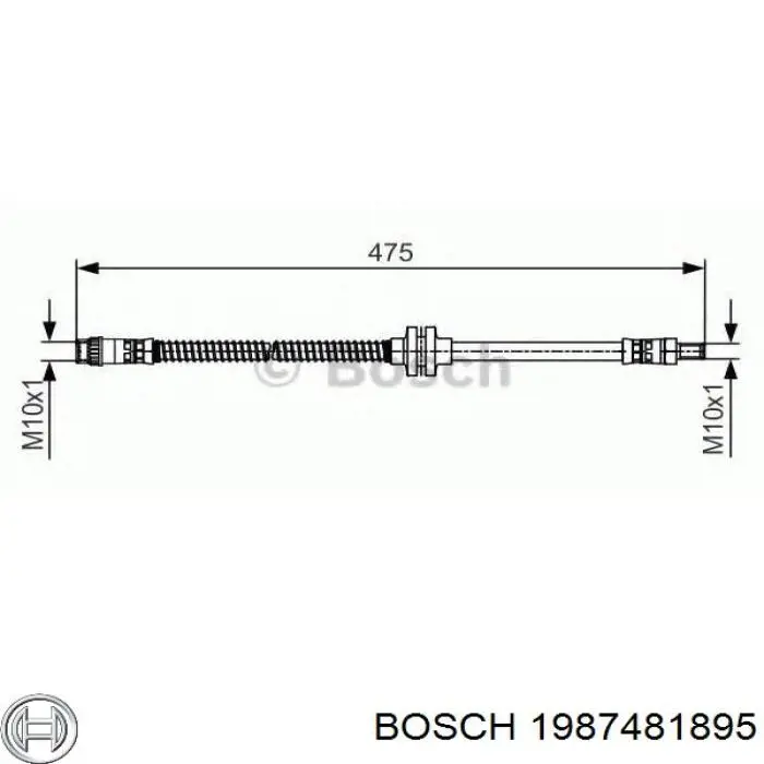 Tubo flexible de frenos trasero 1987481895 Bosch