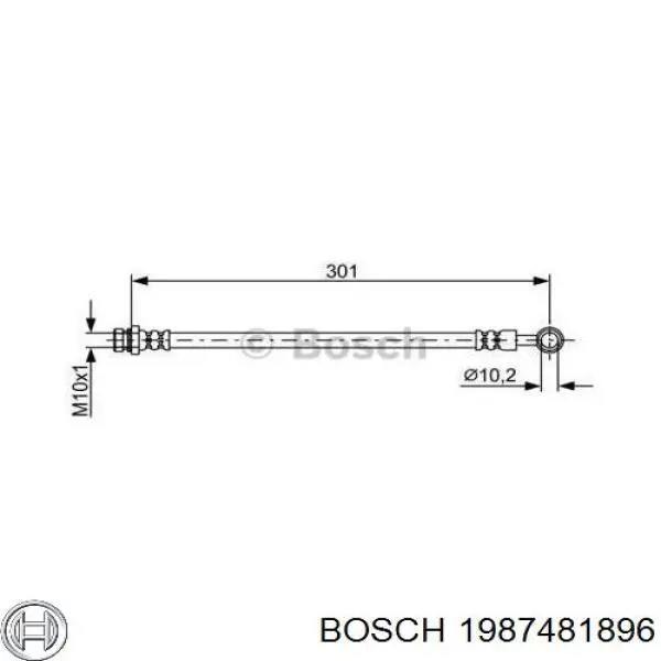 Задний тормозной шланг 1987481896 Bosch