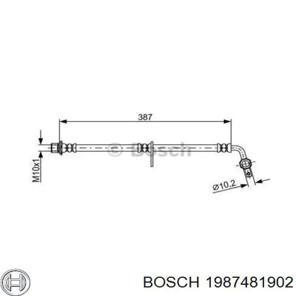 Шланг тормозной передний левый 1987481902 Bosch