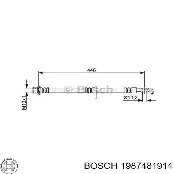 1987481914 Bosch шланг тормозной передний правый