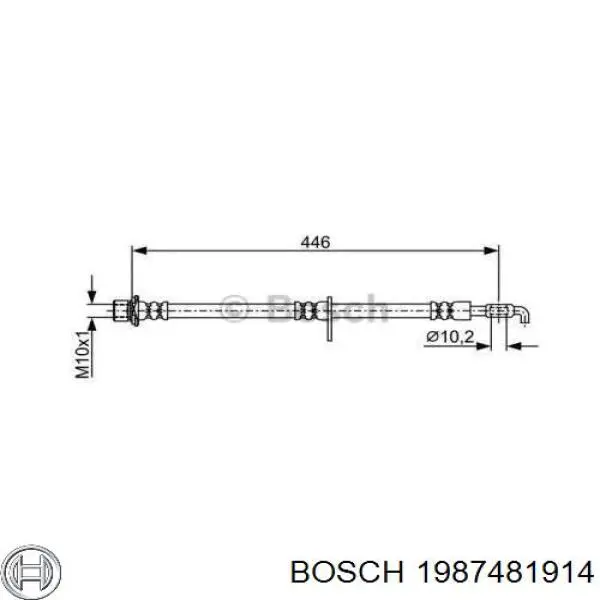 Шланг тормозной передний правый T83110 Brembo