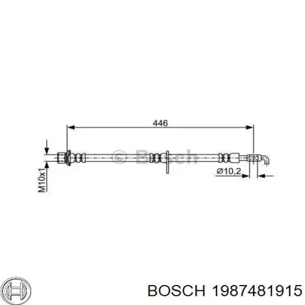 Задний тормозной шланг 1987481915 Bosch