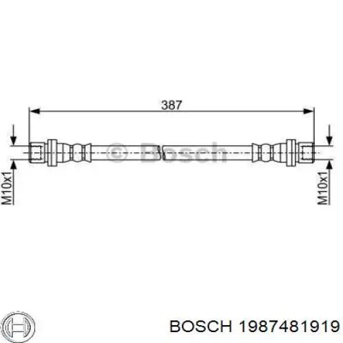 1987481919 Bosch шланг тормозной задний