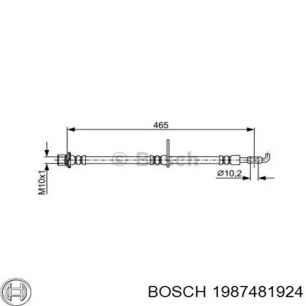 1987481924 Bosch mangueira do freio traseira esquerda