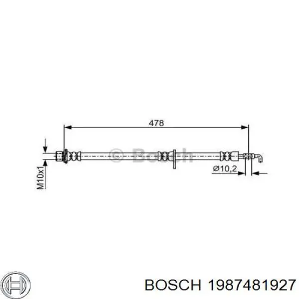 SL6747 ABS Шланг тормозной левый передний