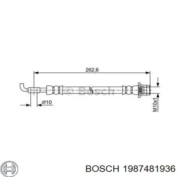 Тормозной шланг задний Bosch 1987481936 цена, от 17.34 USD