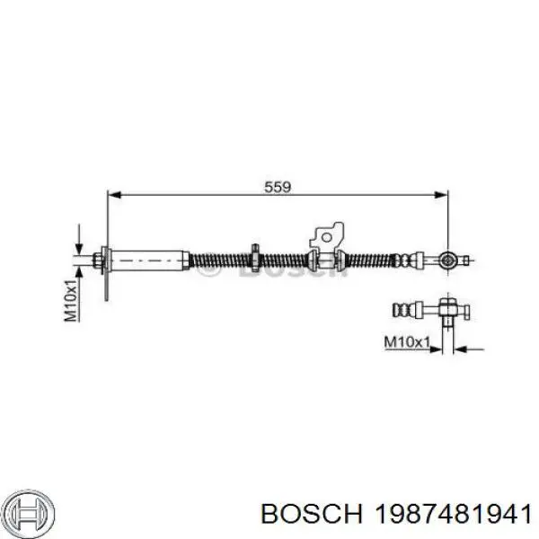 1987481941 Bosch шланг тормозной задний правый