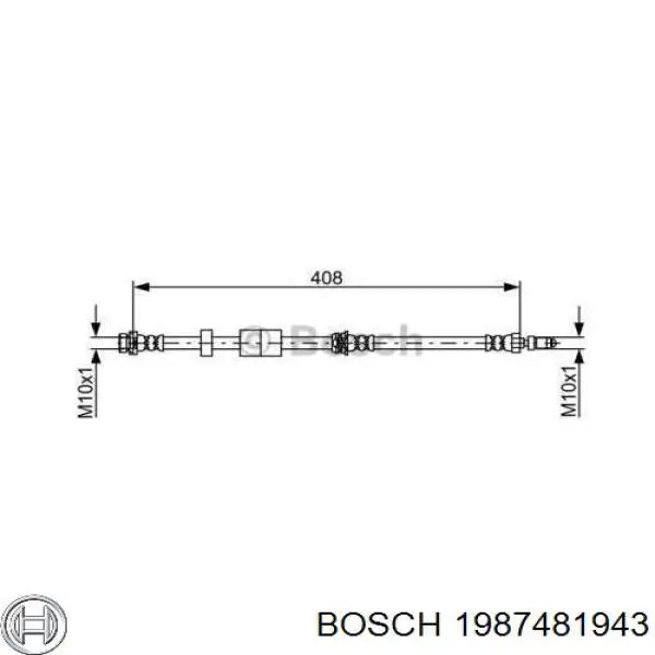 Гнучка гальмівна трубка передня 1987481943 Bosch