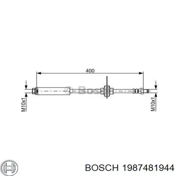 1987481944 Bosch шланг тормозной задний