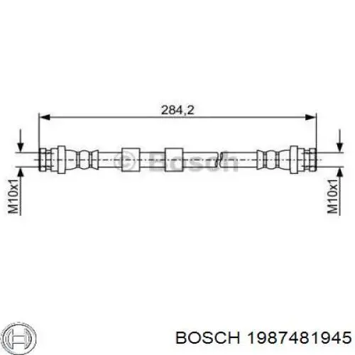 Задний тормозной шланг 1987481945 Bosch