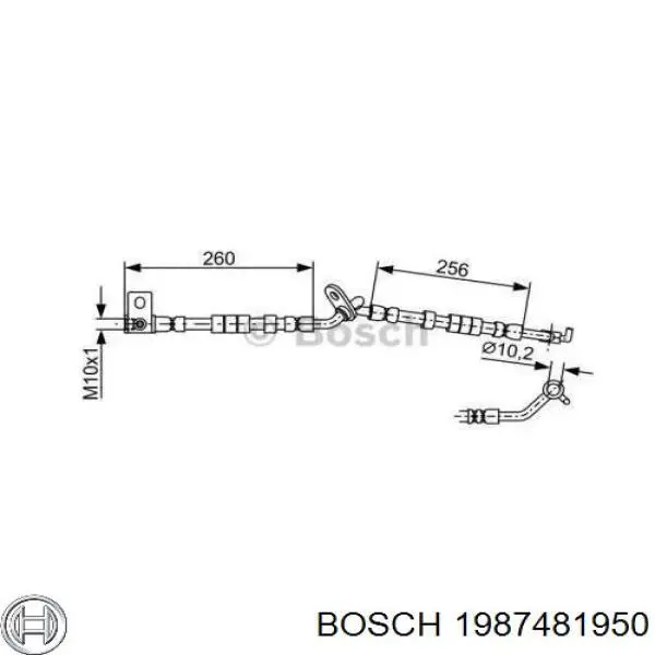 1987481950 Bosch шланг тормозной передний правый