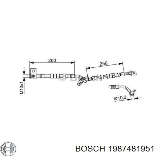 1987481951 Bosch шланг тормозной передний левый