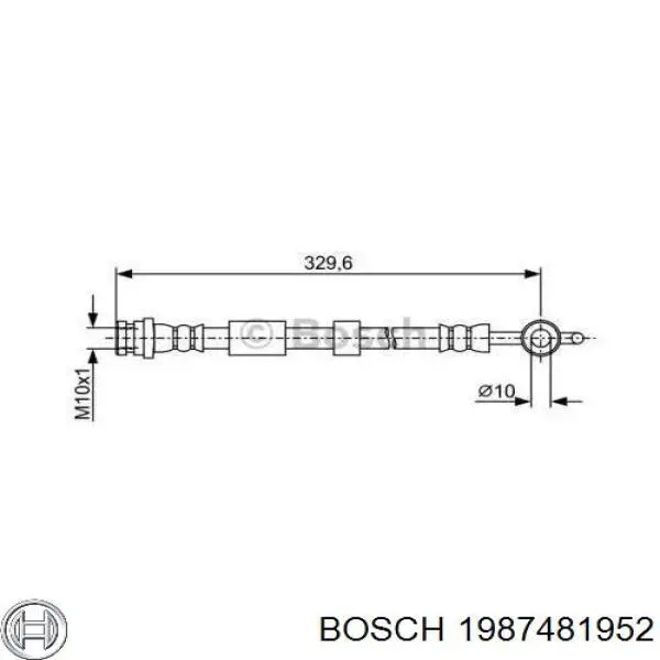 1987481952 Bosch шланг тормозной задний