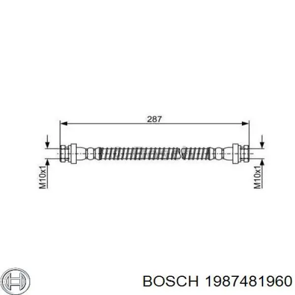 Шланг тормозной передний MB699989 Mitsubishi