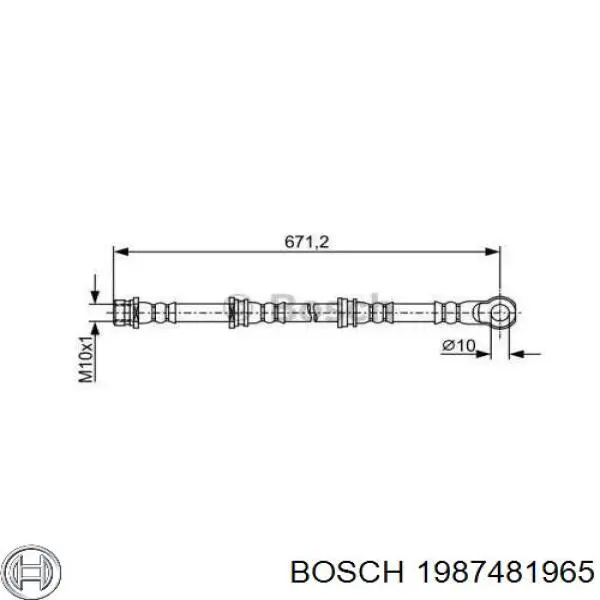 Шланг тормозной передний 1987481965 Bosch