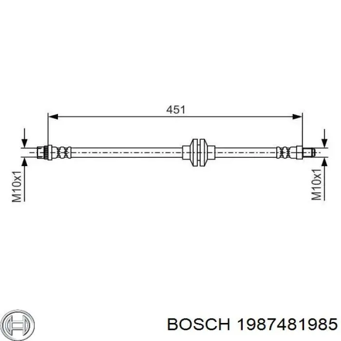Шланг тормозной передний 1987481985 Bosch