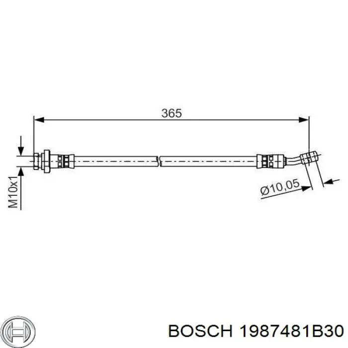 Передний правый тормозной шланг Bosch 1987481B30