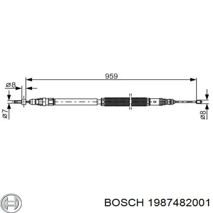 Задний правый трос ручника 1987482001 Bosch