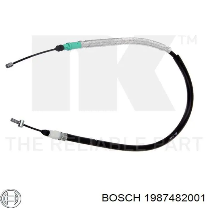 Трос стояночного тормоза задний правый Bosch 1987482001 цена, от 19.88 USD