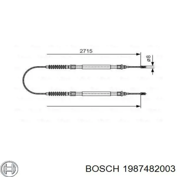 Трос ручного гальма задній, правий/лівий 1987482003 Bosch