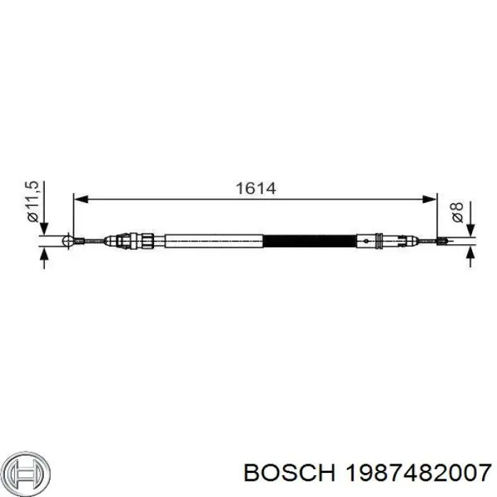 Задний трос ручника 1987482007 Bosch